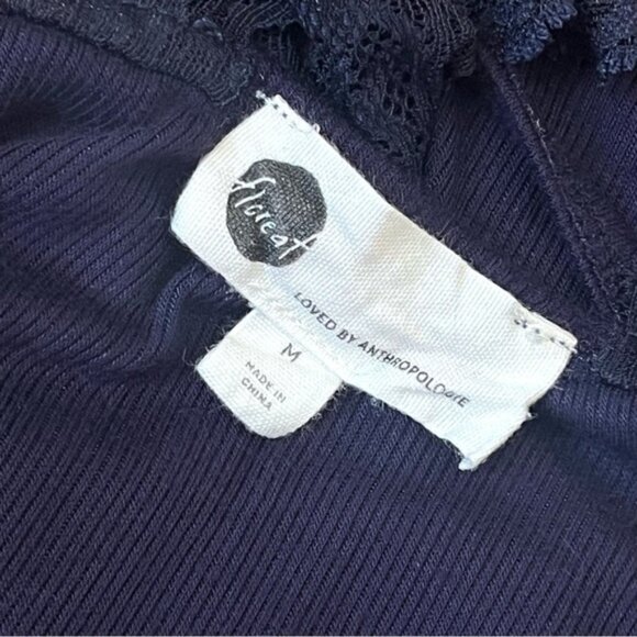 Floreat Anthropologie Navy Lace Racerback Tank Medium - Picture 9 of 9